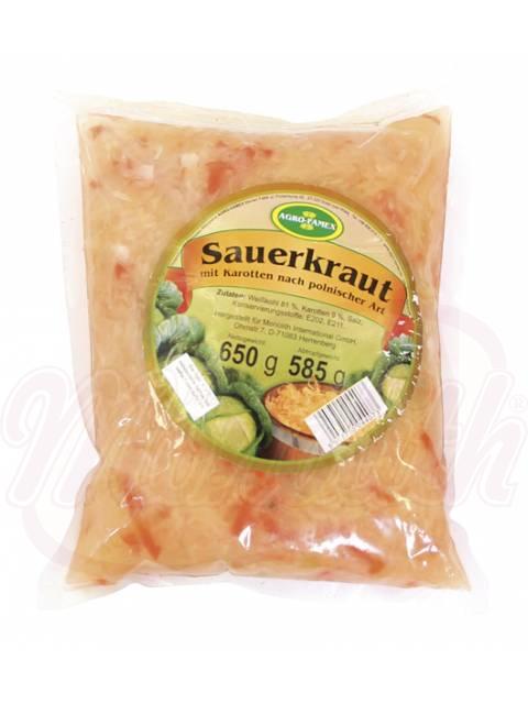 NEW! Sauerkraut (cabbage) with carrots, Polish Recipe, 650g