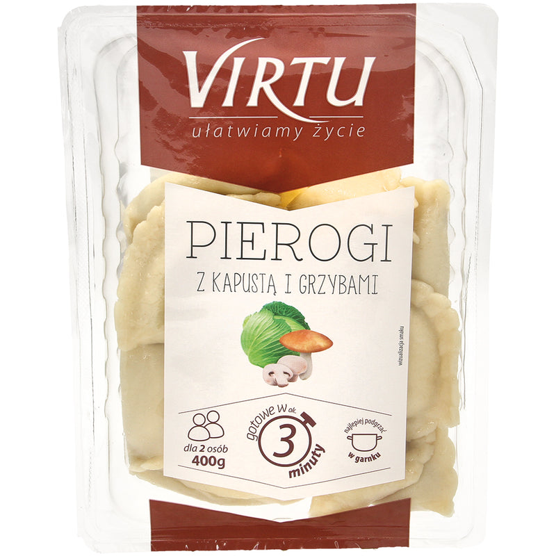 NEW! Dumplings “Pierogi”, filled with cabbage, slippery Jack and mushrooms, chilled, 400g