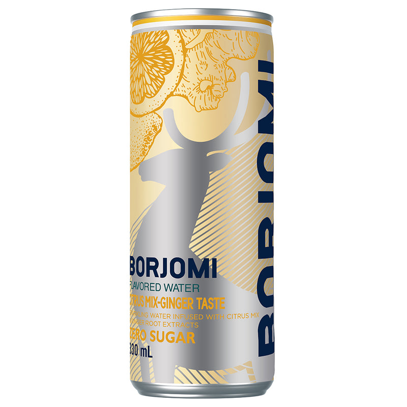 NEW! Flavored sparkling water "Borjomi" citrus and ginger, sugar free, 0.33L