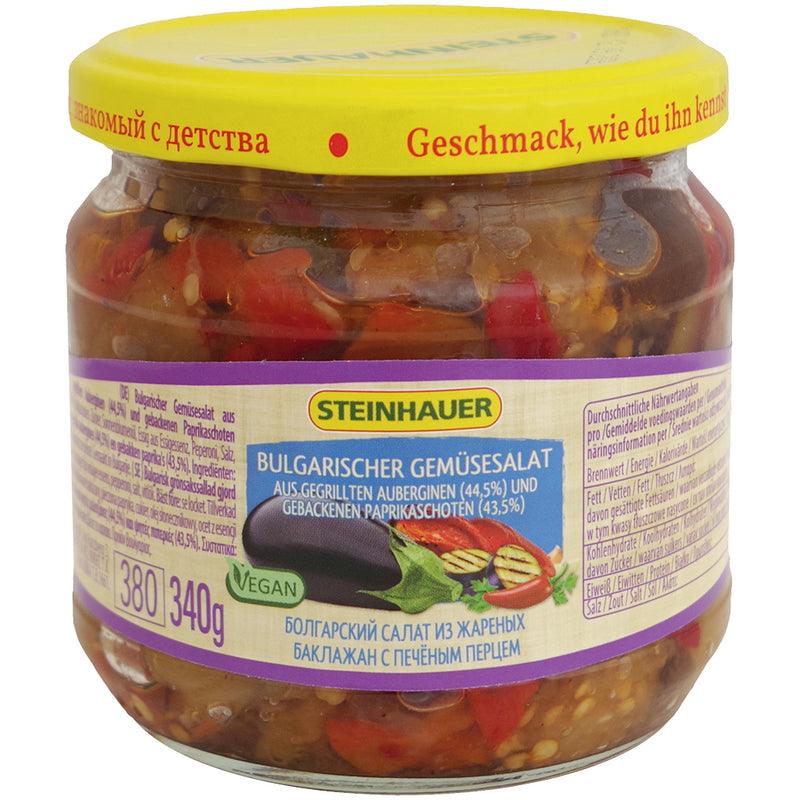 Bulgarian vegetable salad made from eggplant and peppers, 340g