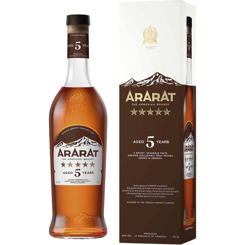 NEW! Brandy "Ararat", 5 years old, 40%, 0.5L